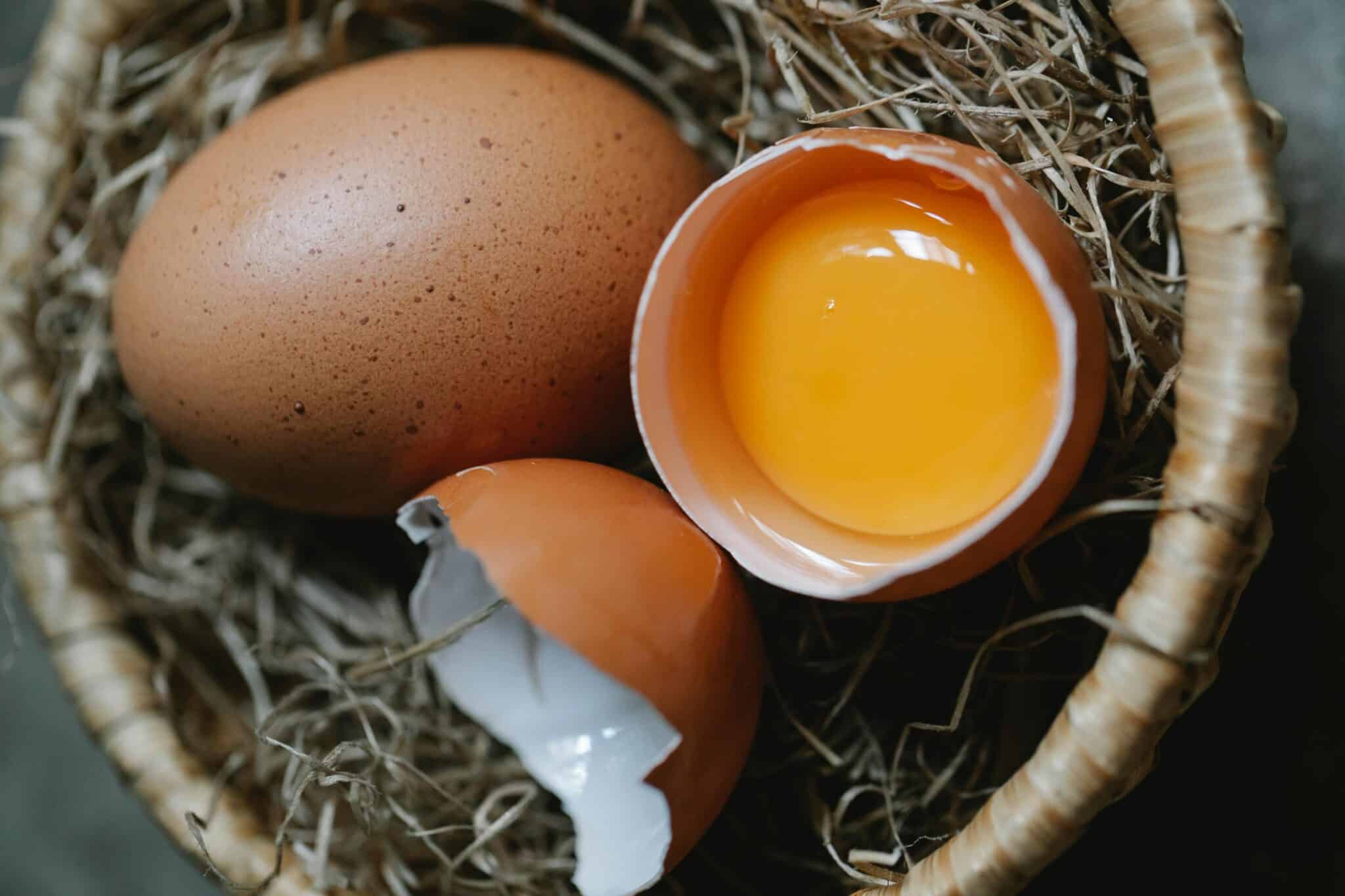 Photo by Klaus Nielsen: https://www.pexels.com/photo/raw-brown-chicken-eggs-placed-in-small-wicker-basket-6294435/